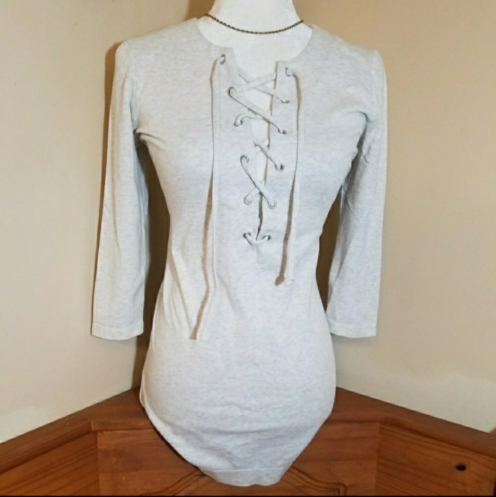 Free People Lace Up Blouse Size S